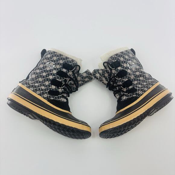 Sorel 1964 Pac Graphic Winter Boots Womens Size 10 Black White Waterproof - Picture 1 of 6